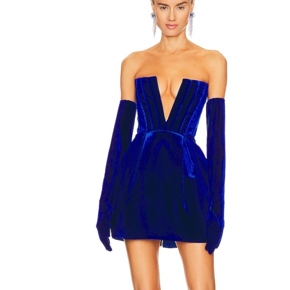 RARE Brand new with tag Maraya velvet mini blue dress size xs